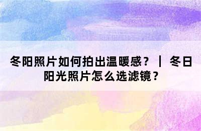 冬阳照片如何拍出温暖感？｜ 冬日阳光照片怎么选滤镜？